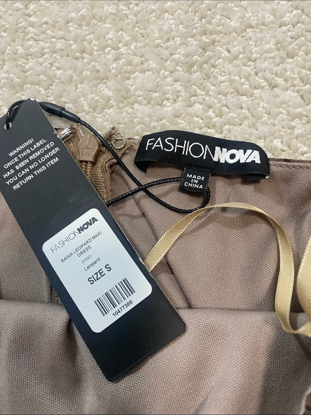 Fashion Nova Leopard Print Halter Cutout Maxi Dress - Brown Size S